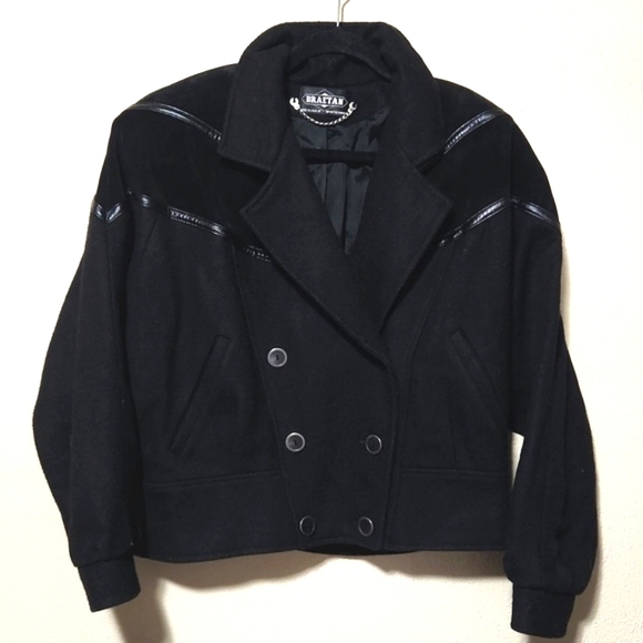 Braetan Vintage Union Made Double Breasted Cropped Jacket Suede Accents Size Med - Picture 15 of 15